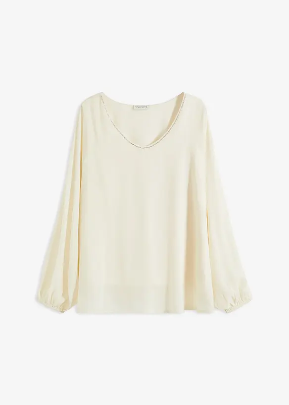 Tunique en crêpe avec strass, bonprix