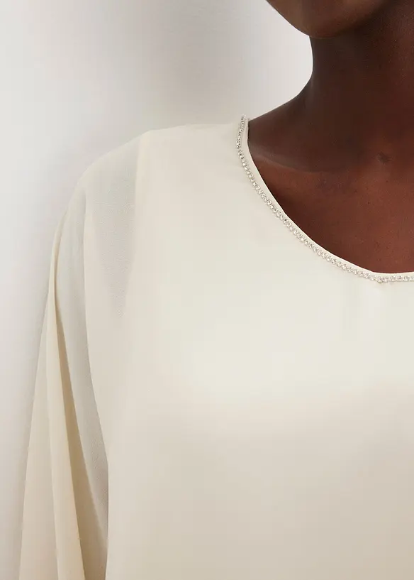 Tunique en crêpe avec strass, bonprix