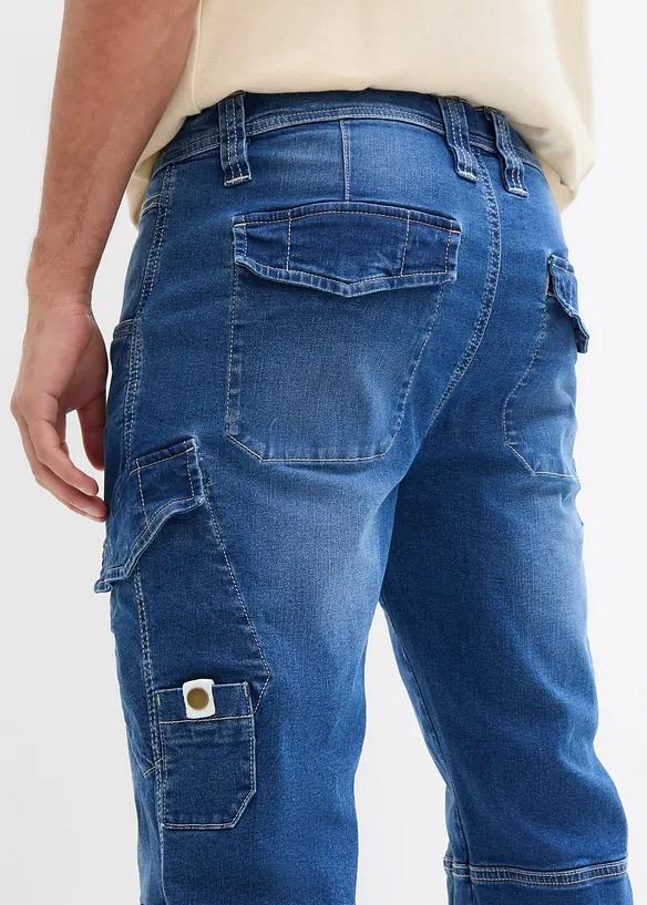 Jean cargo droit et extensible, Relaxed, bonprix