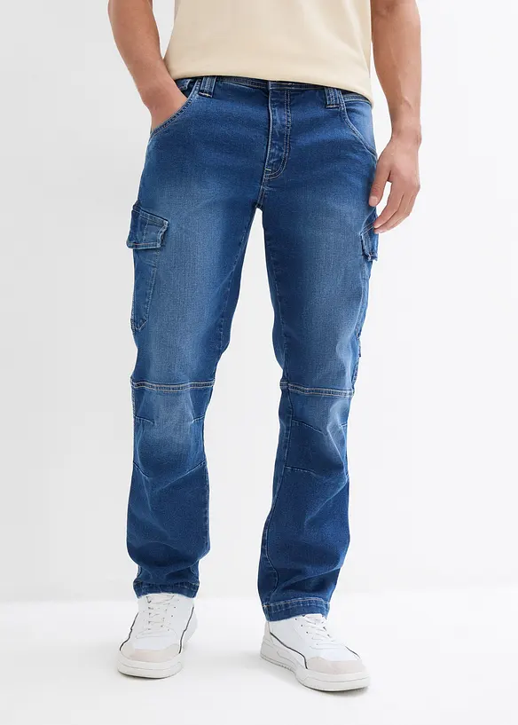 Jean cargo droit et extensible, Relaxed, bonprix
