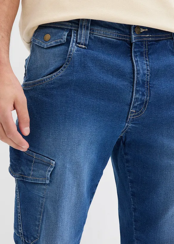 Jean cargo droit et extensible, Relaxed, bonprix