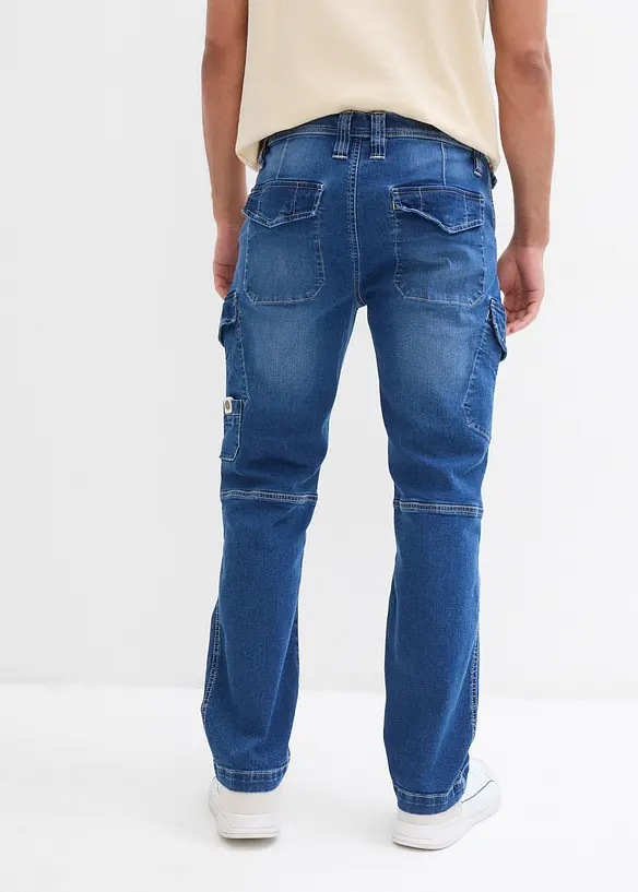 Jean cargo droit et extensible, Relaxed, bonprix