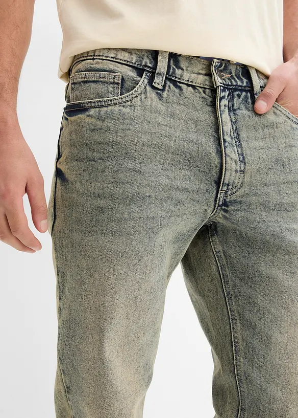 Jean droit extensible Regular en denim épais, bonprix
