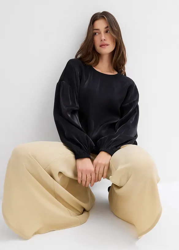 Blouse oversize nouée dans le dos, en viscose mélangée, bonprix