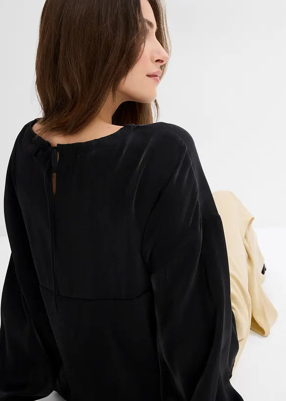 Blouse oversize nouée dans le dos, en viscose mélangée, bonprix