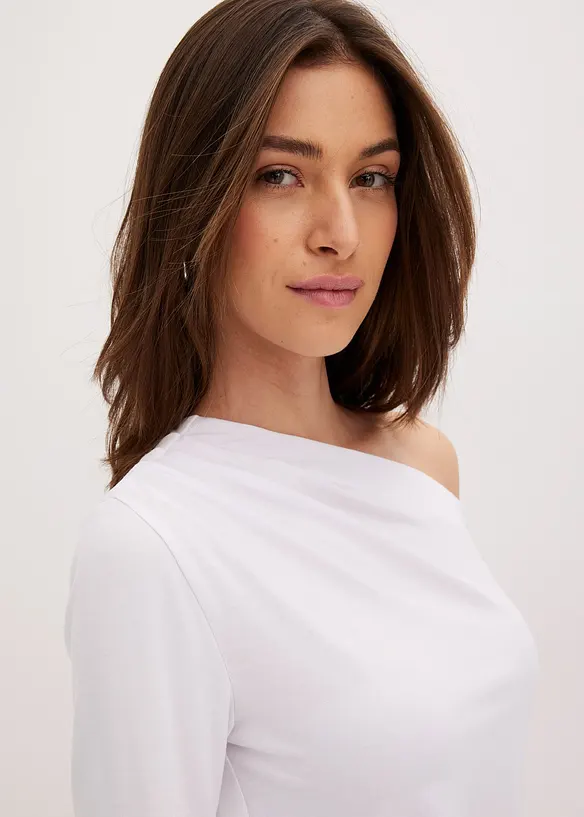 T-shirt épaule découverte avec fronces, bonprix