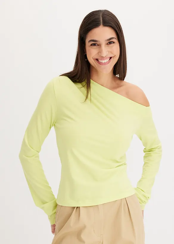 T-shirt épaule découverte avec fronces, bonprix