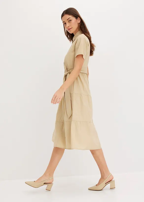 Robe-chemise en matière élastique, bonprix