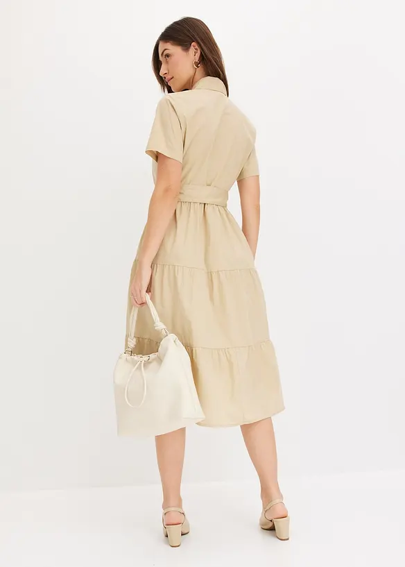 Robe-chemise en matière élastique, bonprix