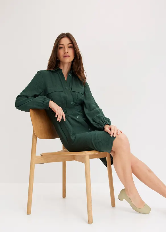 Robe-chemise en matière fine, bonprix