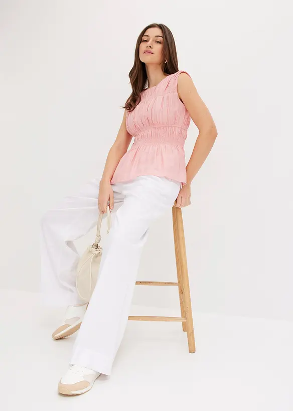 Blouse sans manches en viscose mélangée, bonprix