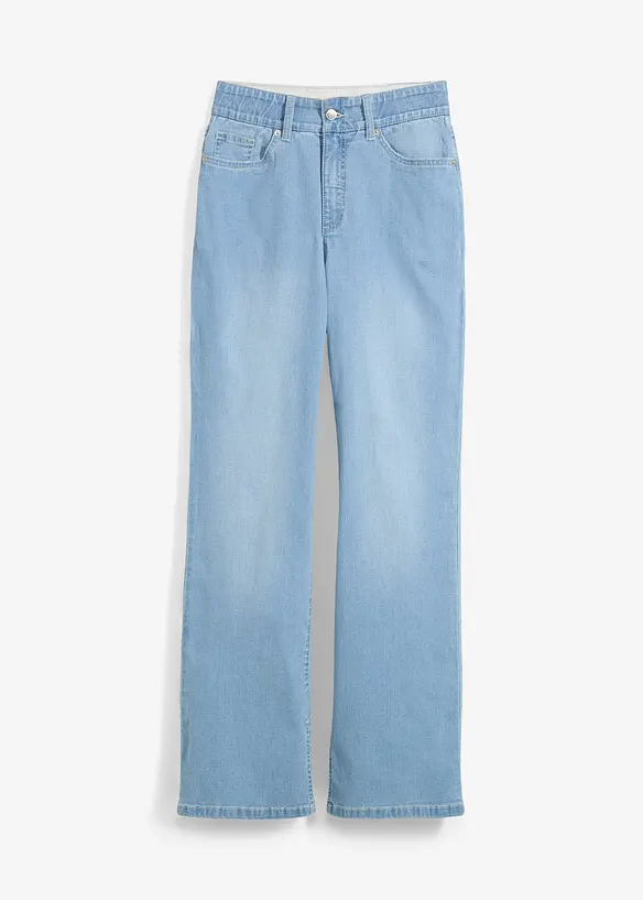 Jean droit, taille haute, fente, bonprix