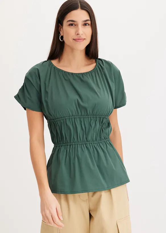 Top blouse froncé, bonprix