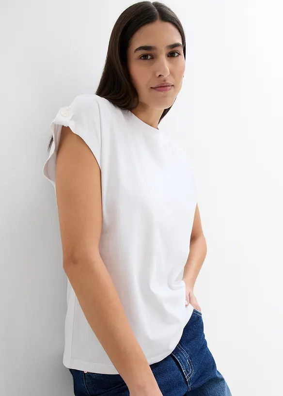 T-shirt boxy avec détail sur les manches, bonprix