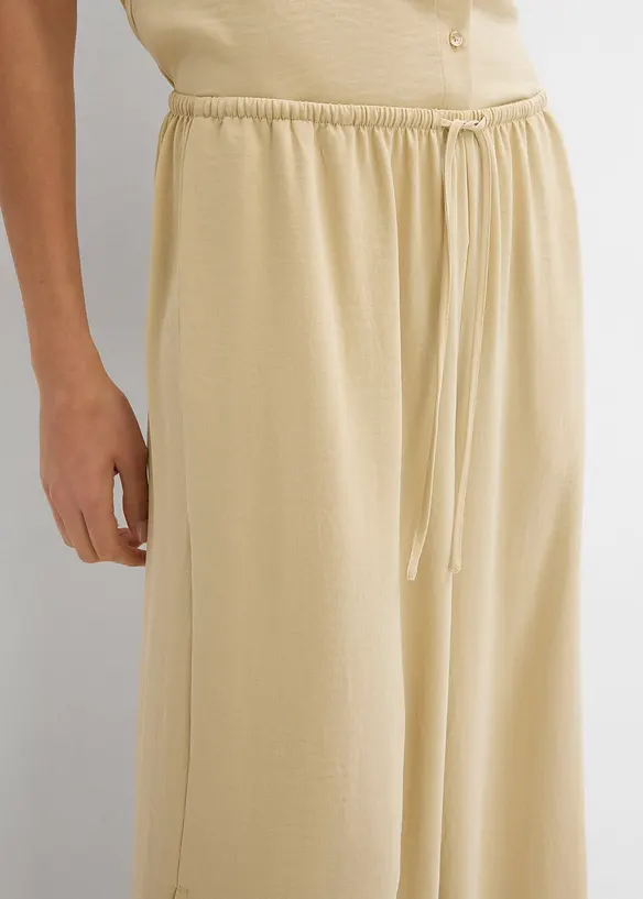 Pantalon palazzo en crêpe texturé, bonprix