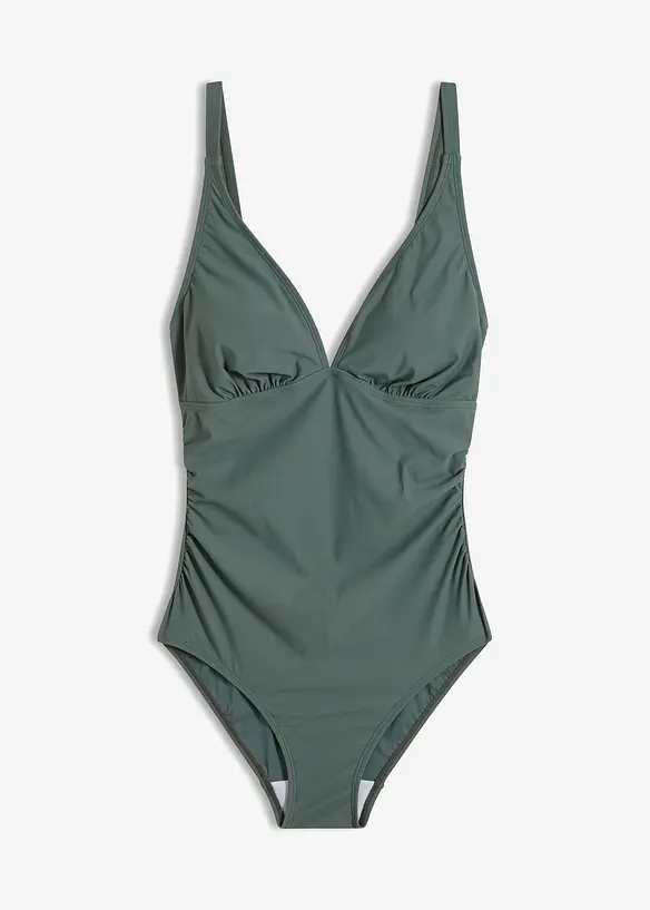 Maillot 1 pièce sculptant à encolure V, maintien léger, bonprix