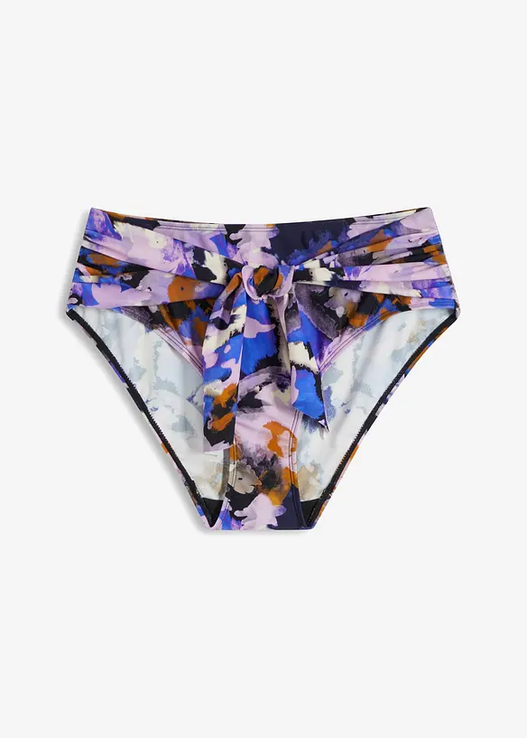 Bas de bikini taille haute avec ceinture à nouer et échancrure classique, bonprix