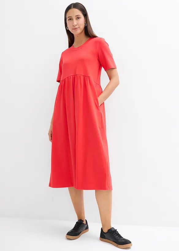 Ausgestelltes Jerseykleid aus schwerer Baumwolle, bonprix