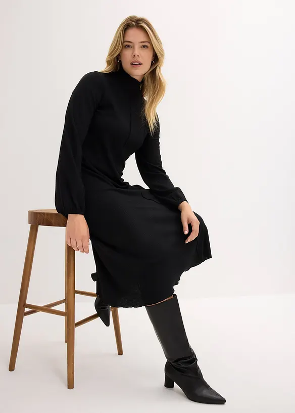 Robe en crêpe avec couture, bonprix
