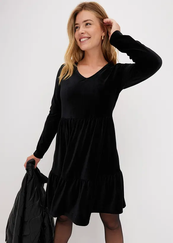Mini-robe en velours élastique, bonprix