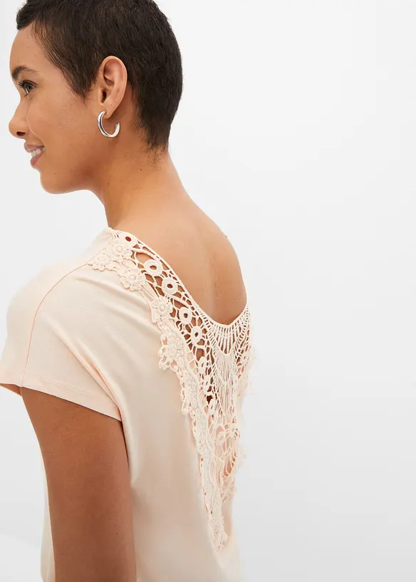 T-shirt à empiècement crochet, bonprix
