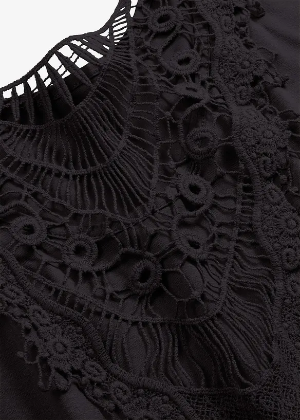 T-shirt à empiècement crochet, bonprix