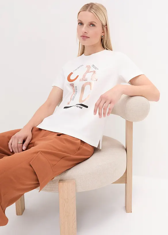 T-Shirt mit Glitzerdruck, bonprix