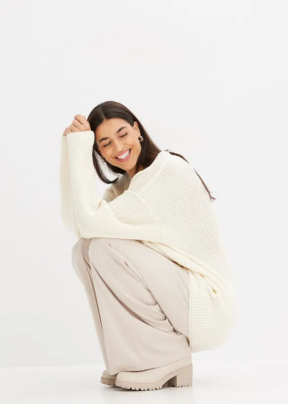 Oversize-Pullover aus Woll-Mix, bonprix