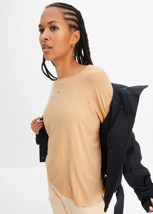 T-shirt boxy en viscose extensible, bonprix