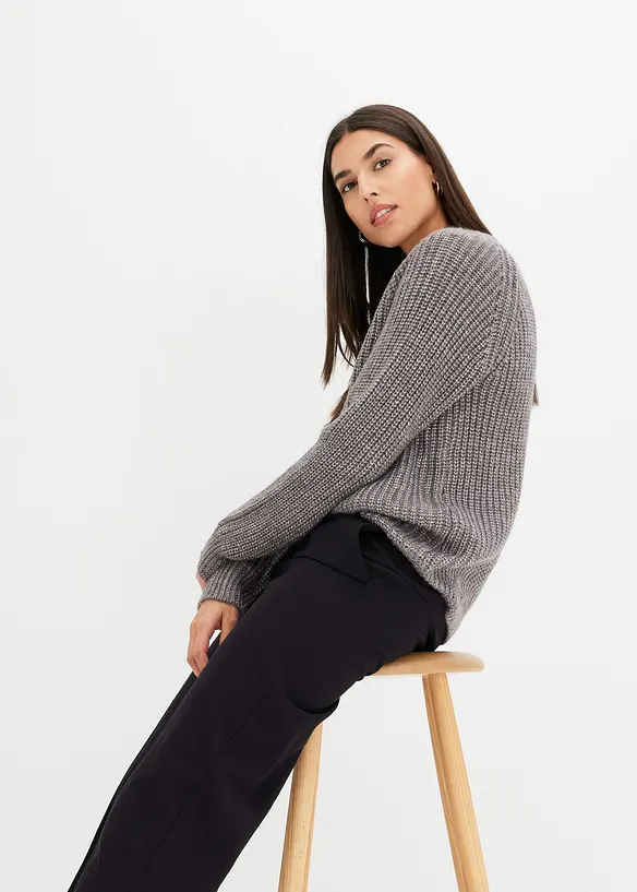 Grobstrickpullover mit Glanzgarn, bonprix