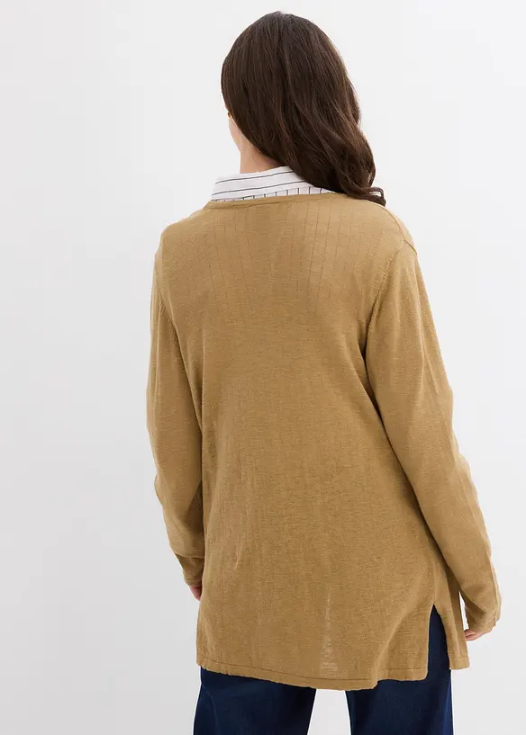 Strickjacke aus reiner Baumwoll-Slub Qualität, bonprix