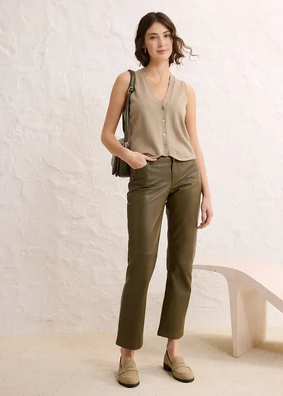 Pantalon en cuir nappa d’agneau, bonprix