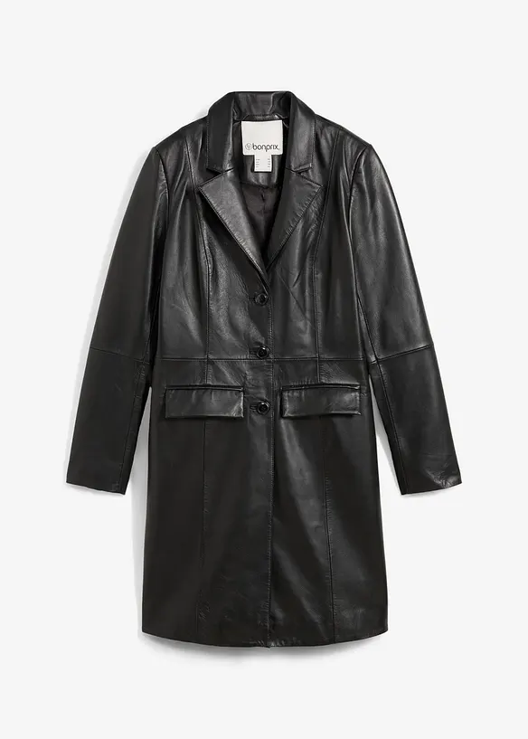 Manteau court en cuir d’agneau nappa, bonprix