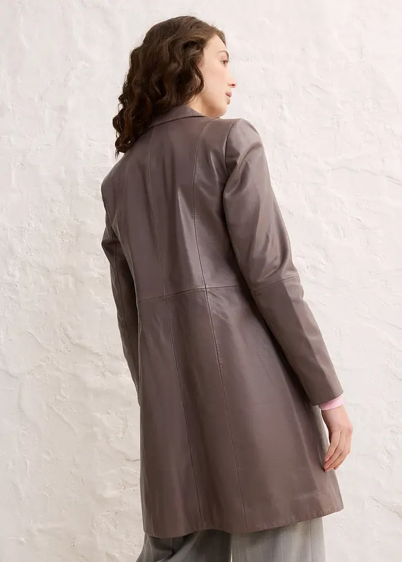 Manteau court en cuir d’agneau nappa, bonprix