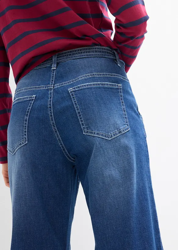 Jean droit taille haute élastiquée, loose, bonprix