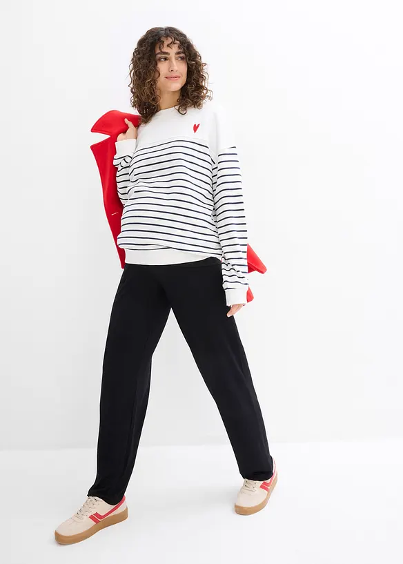 Pantalon de grossesse en jersey, ceinture smockée, coupe droite, bonprix