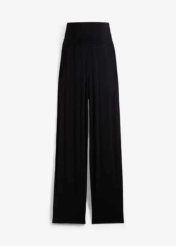 Pantalon de grossesse en jersey, ceinture smockée, coupe droite, bonprix