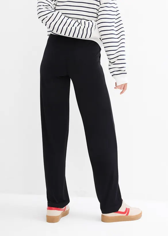 Pantalon de grossesse en jersey, ceinture smockée, coupe droite, bonprix