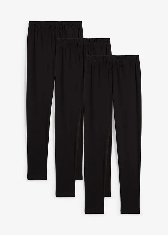 Lot de 3 leggings en coton extensible, bonprix