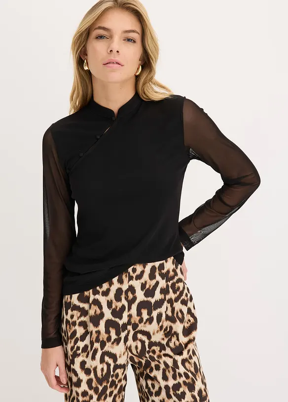 T-shirt en mesh avec de jolis boutons, bonprix