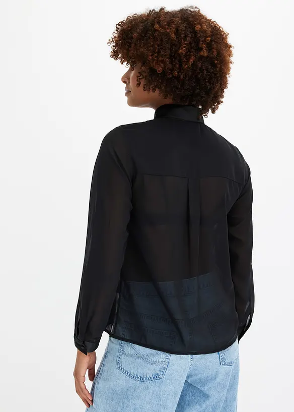 Chemisier en crêpe légèrement transparent, bonprix