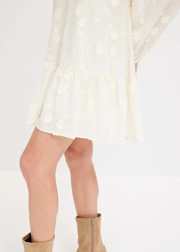 Robe avec fleurs appliquées, bonprix