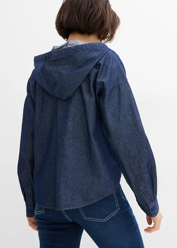Kapuzen-Jeansbluse, bonprix