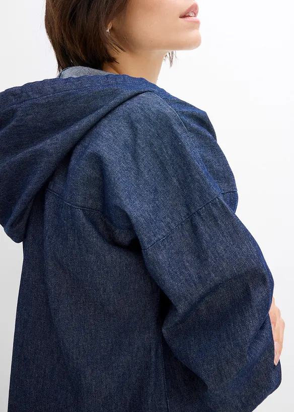 Kapuzen-Jeansbluse, bonprix