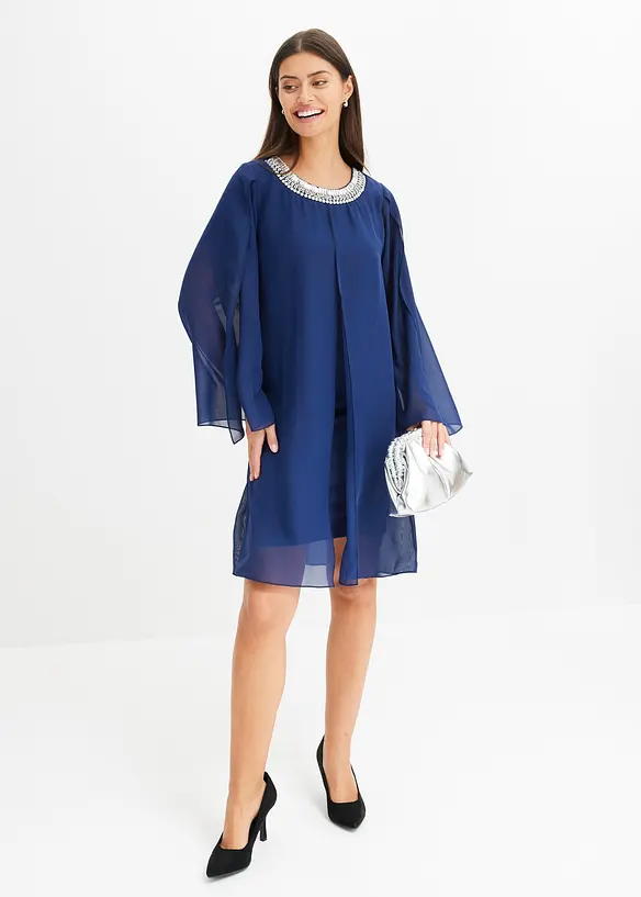 Chiffonkleid mit Strassstein-Applikation, bonprix