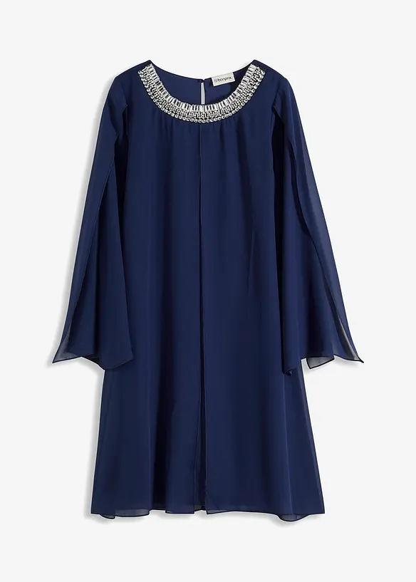 Chiffonkleid mit Strassstein-Applikation, bonprix