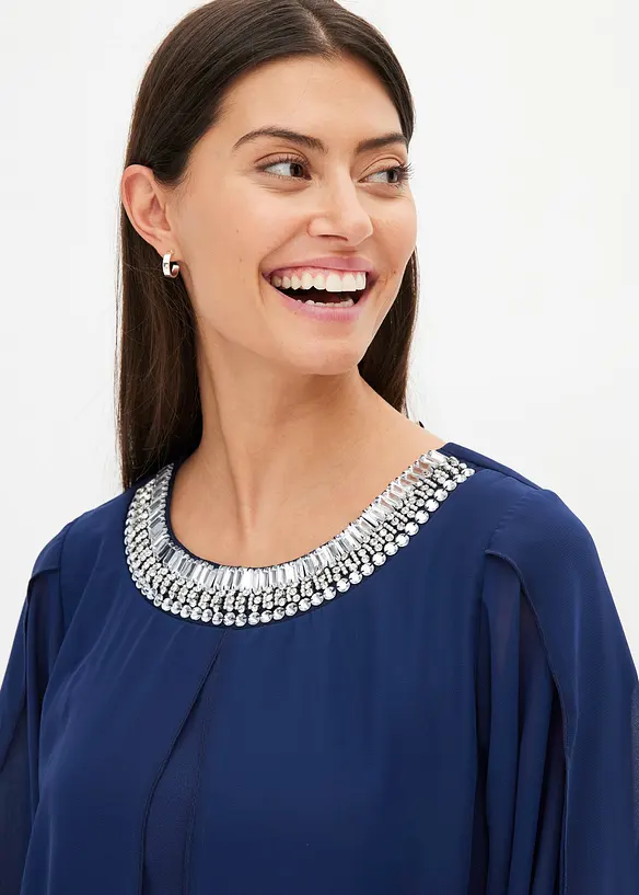 Chiffonkleid mit Strassstein-Applikation, bonprix