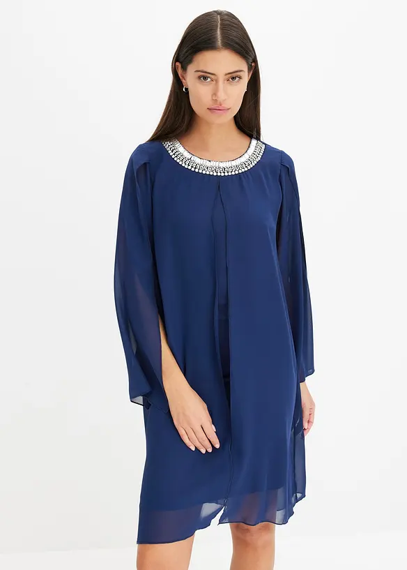 Chiffonkleid mit Strassstein-Applikation, bonprix