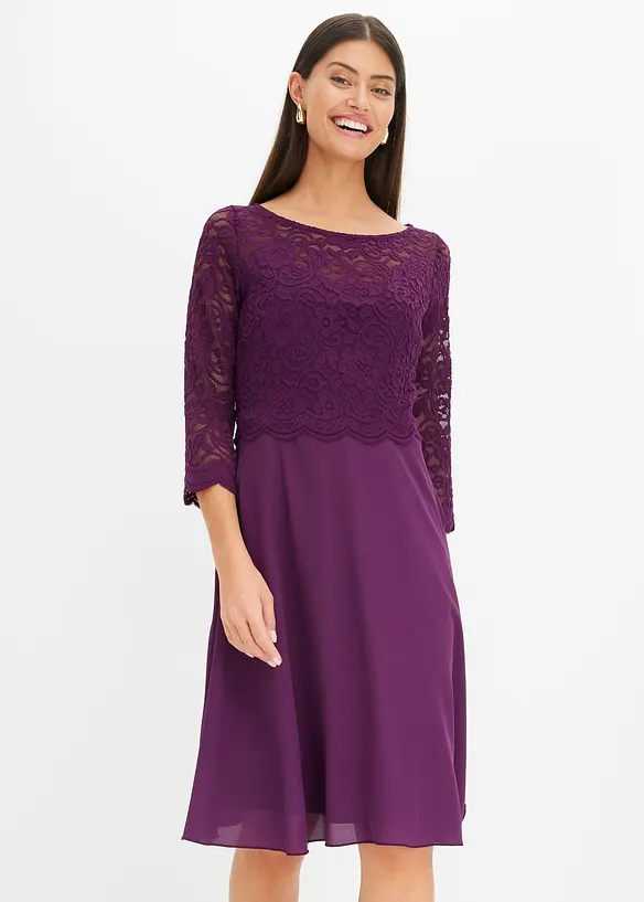 Minikleid mit Spitze, bonprix