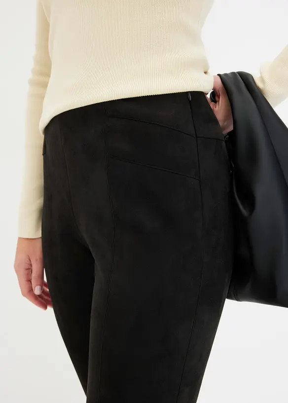 Velourlederimitat-Hose mit Bequembund, bonprix